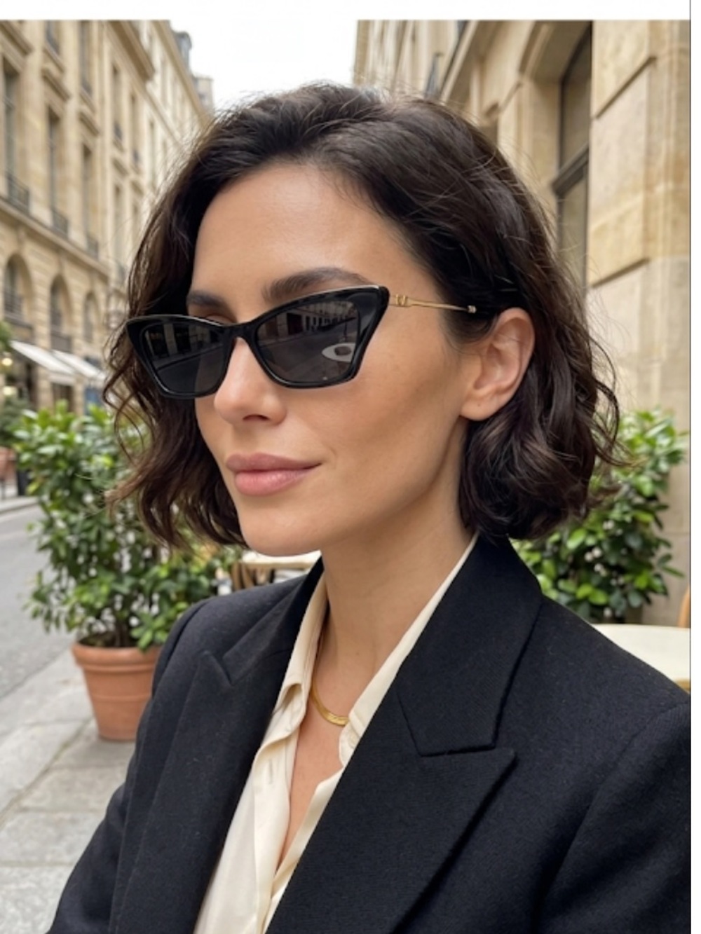 Valentino Black Designer Sunglasses Cat Eye